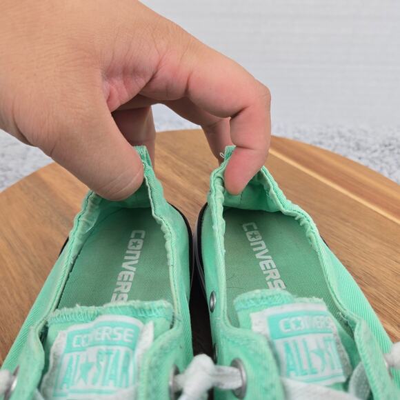 Converse Womens 7 CTAS Chuck All Star Shoreline Ox Green Glow Casual Sneaker - Picture 11 of 12